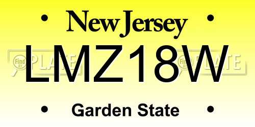 LMZ18W New Jersey License Plate