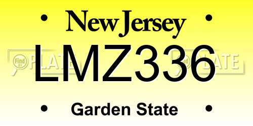 LMZ336 New Jersey License Plate