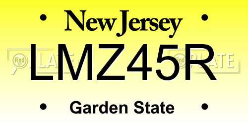 LMZ45R New Jersey License Plate