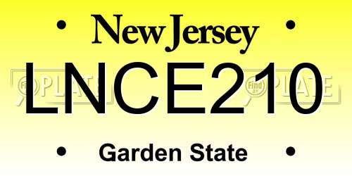 LNCE210 New Jersey License Plate