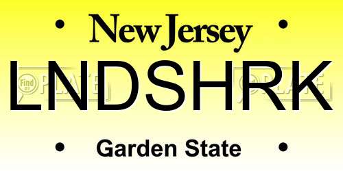 LNDSHRK New Jersey License Plate