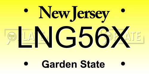 LNG56X New Jersey License Plate