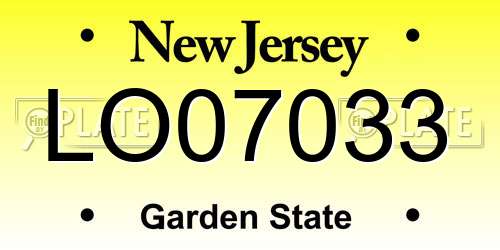 LO07033 New Jersey License Plate