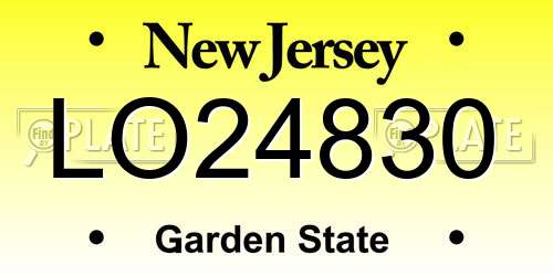 LO24830 New Jersey License Plate