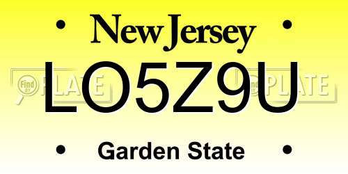 LO5Z9U New Jersey License Plate
