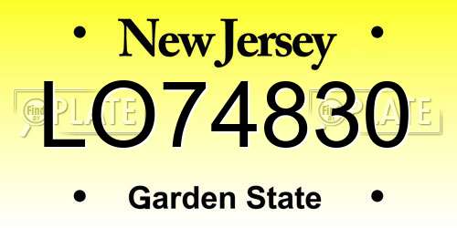 LO74830 New Jersey License Plate