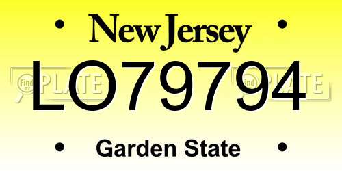 LO79794 New Jersey License Plate
