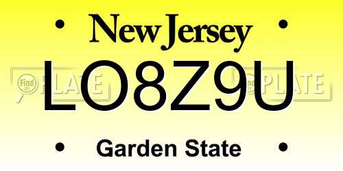 LO8Z9U New Jersey License Plate