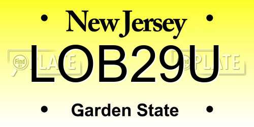 LOB29U New Jersey License Plate