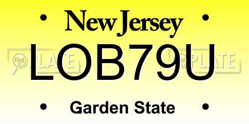 LOB79U New Jersey License Plate