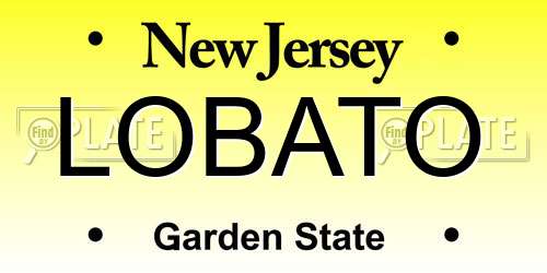 LOBATO New Jersey License Plate