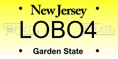 LOBO4 New Jersey License Plate
