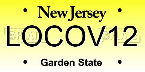 LOCOV12 New Jersey License Plate