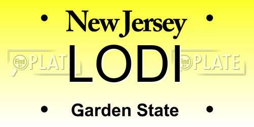 LODI New Jersey License Plate