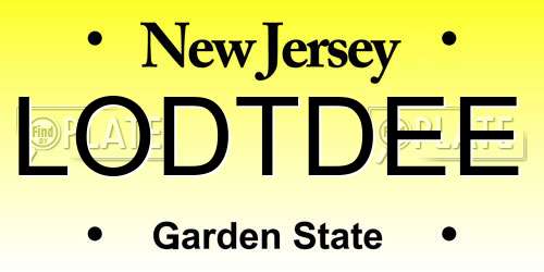 LODTDEE New Jersey License Plate