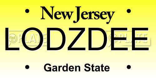LODZDEE New Jersey License Plate