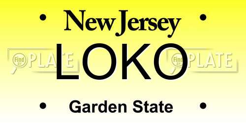 LOKO New Jersey License Plate