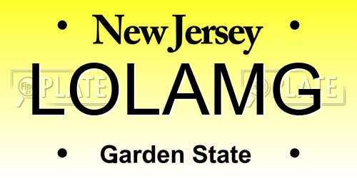 LOLAMG New Jersey License Plate