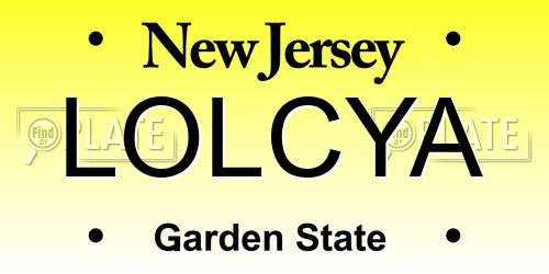 LOLCYA New Jersey License Plate