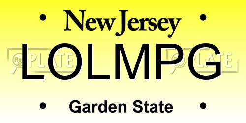 LOLMPG New Jersey License Plate