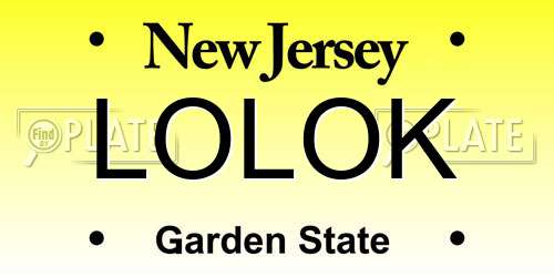 LOLOK New Jersey License Plate