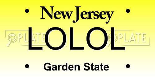 LOLOL New Jersey License Plate