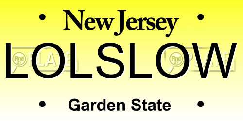 LOLSLOW New Jersey License Plate