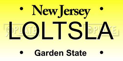 LOLTSLA New Jersey License Plate