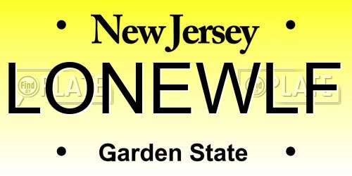 LONEWLF New Jersey License Plate