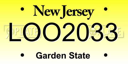LOO2033 New Jersey License Plate