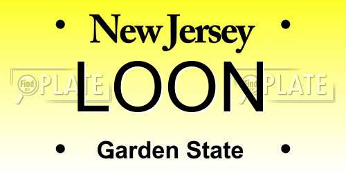 LOON New Jersey License Plate
