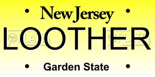 LOOTHER New Jersey License Plate