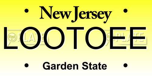 LOOTOEE New Jersey License Plate
