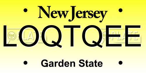 LOQTQEE New Jersey License Plate