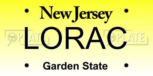 LORAC New Jersey License Plate