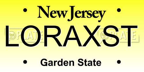LORAXST New Jersey License Plate