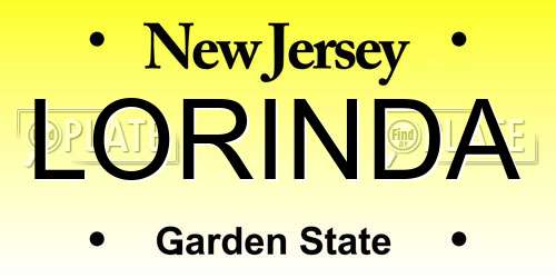 LORINDA New Jersey License Plate