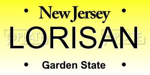 LORISAN New Jersey License Plate