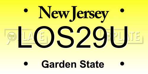 LOS29U New Jersey License Plate