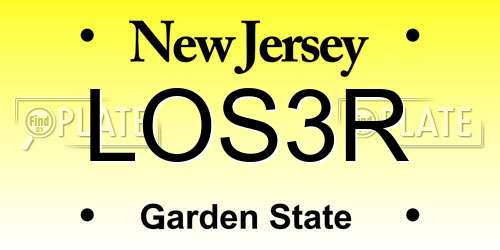 LOS3R New Jersey License Plate