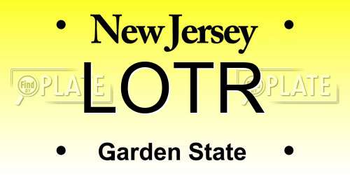 LOTR New Jersey License Plate
