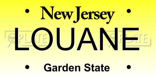 LOUANE New Jersey License Plate