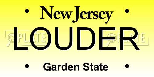 LOUDER New Jersey License Plate