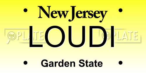 LOUDI New Jersey License Plate