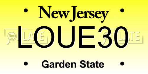LOUE30 New Jersey License Plate