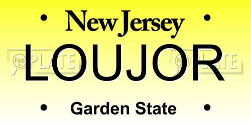LOUJOR New Jersey License Plate