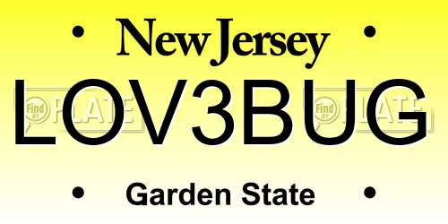 LOV3BUG New Jersey License Plate