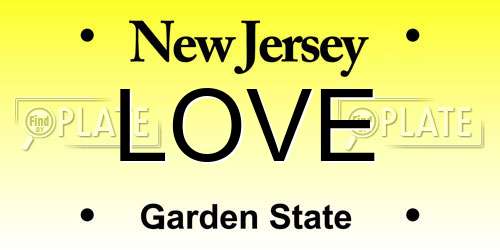 LOVE New Jersey License Plate