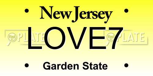 LOVE7 New Jersey License Plate