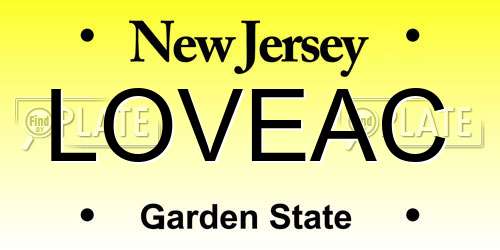 LOVEAC New Jersey License Plate